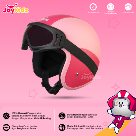 Helm Anak Bogo Polos Pink Muda Pink Tua Usia 2-7 Tahun