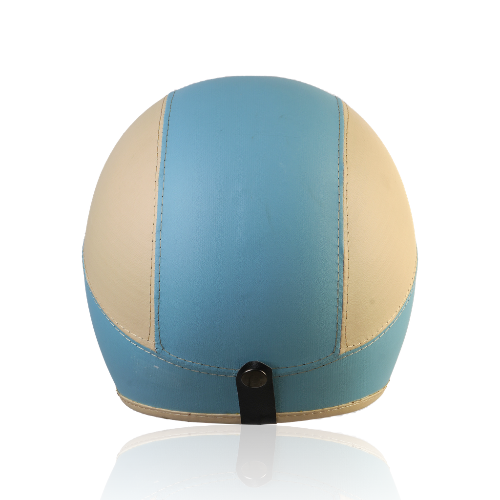 Joykidz Helm Bogo Anak SNI Retro Polos Cream Biru Kulit Sintetis Usia 2–6 Tahun Unisex - Gambar 6