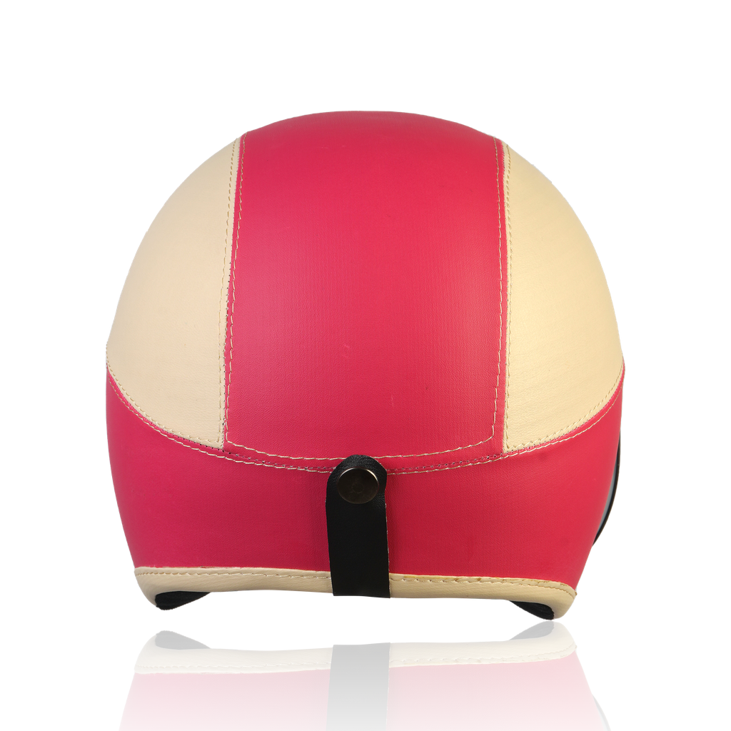 Joykidz Helm Bogo Anak SNI Retro Polos Cream Pink Kulit Sintetis Usia 2–6 Tahun Unisex - Gambar 5