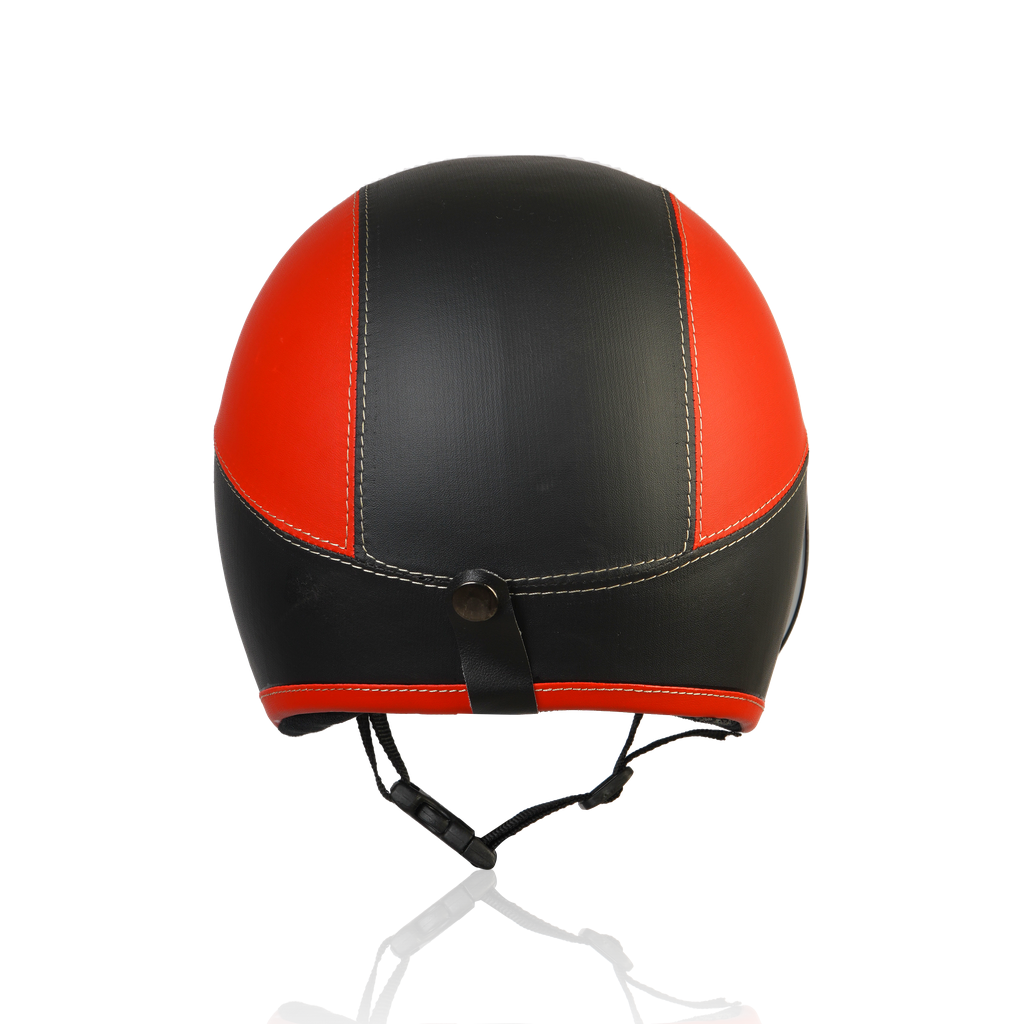 Joykidz Helm Bogo Anak SNI Retro Polos Merah Hitam Kulit Sintetis Usia 2–6 Tahun Unisex - Gambar 6