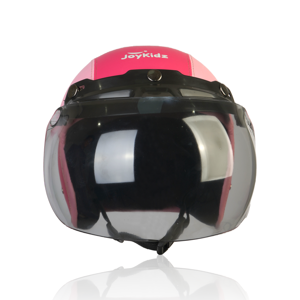 Joykidz Helm Bogo Anak SNI Retro Polos Pink Muda Pink Tua Kulit Sintetis Usia 2–6 Tahun Unisex - Gambar 3