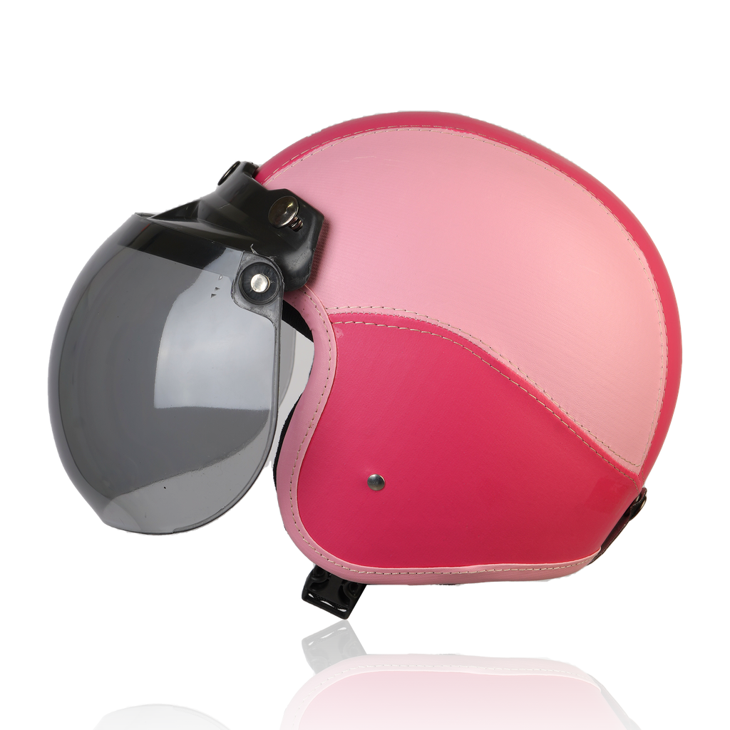 Joykidz Helm Bogo Anak SNI Retro Polos Pink Muda Pink Tua Kulit Sintetis Usia 2–6 Tahun Unisex - Gambar 4