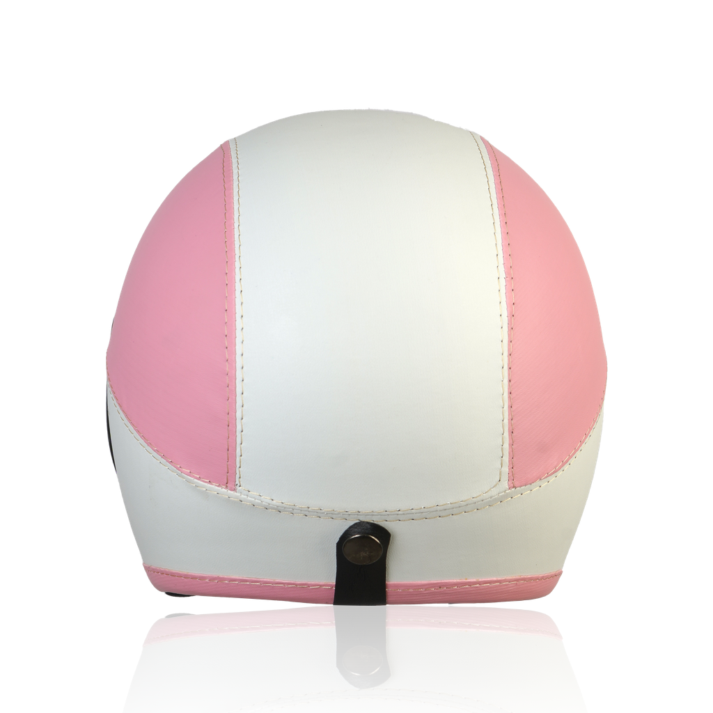 Joykidz Helm Bogo Anak SNI Retro Polos Pink Muda Putih Kulit Sintetis Usia 2–6 Tahun Unisex - Gambar 6